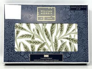 WILLIAM MORRIS Original Willow Artichoke Green STANDARD Pillowcases Percale